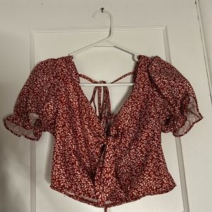 RED FLORAL TOP